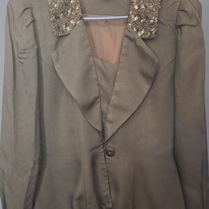 Elegant Black Women's Jacket with Embellished Collar